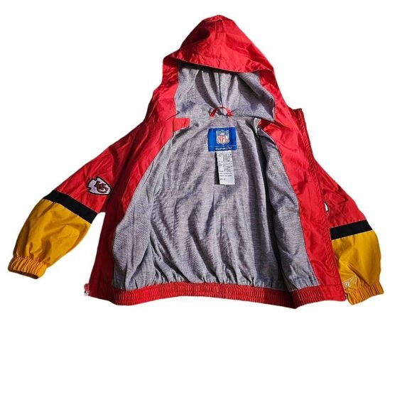 NFL Kanasas Chiefs Reebok Lined Hooded Full Zip Jacket 4T EUC Vintage - Picture 3 of 10